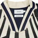 NAVY/CREAM FRONT PRINT RHACER POLO SHIRT