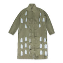 GREEN STAINED GLASS LASER TRENCH COAT