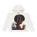 WHITE SACRED BEING PULLOVER HOODIE
