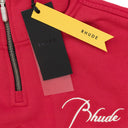 RED QUARTER ZIP SWEATER