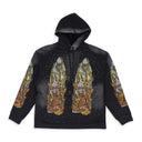 BLACK FLAMES GLASS HOODIE
