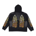 BLACK FLAMES GLASS HOODIE