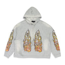 GRAY FLAMES GLASS HOODIE