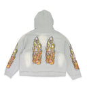 GRAY FLAMES GLASS HOODIE