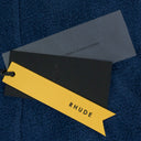 NAVY OVERSIZED LOGO TERRY VARSITY JACKET