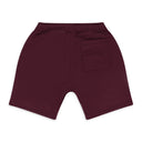 BURGUNDY LOGO EMBROIDERED DRAWSTRING SWEATSHORT