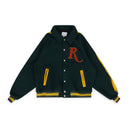 GREEN RAGLAN VARSITY JACKET