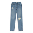 BLUE SNAP DENIM STRAIGHT-FIT JEANS