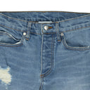 BLUE SNAP DENIM STRAIGHT-FIT JEANS