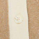 BROWN CONTRAST KNIT BUTTON-UP POLO