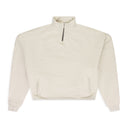 BEIGE QUARTER ZIP SWEATER