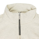 BEIGE QUARTER ZIP SWEATER