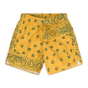 YELLOW BANDANA SWIM SHORTS