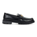BLACK LUG LOAFERS
