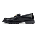 BLACK LUG LOAFERS