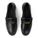 BLACK LUG LOAFERS