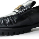 BLACK LUG LOAFERS