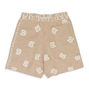 BEIGE BANDANA KNIT SHORTS