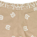 BEIGE BANDANA KNIT SHORTS