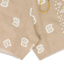 BEIGE BANDANA KNIT SHORTS