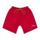 RED LOGO EMBROIDERED DRAWSTRING SWEATSHORT
