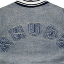 BLUE DENIM LIGHTNING VARSITY JACKET