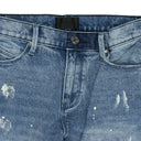 BLUE CLAYTON DISTRESSED PAINT SKINNY JEANS