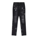 BLACK CLAYTON DISTRESSED PAINT SKINNY JEANS