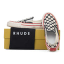 MULTICOLOR CHEVRON CHECKERED SLIP ON SNEAKERS