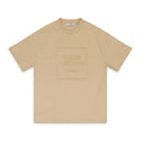 Beige Embossed Box Logo T-Shirt