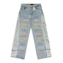 Blue Roygbiv Scripture Denim