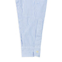 Blue Gathered Fray Button Down Shirt