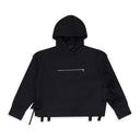 Black Zippered Multilayer Hoodie