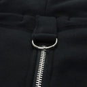 Black Zippered Multilayer Hoodie