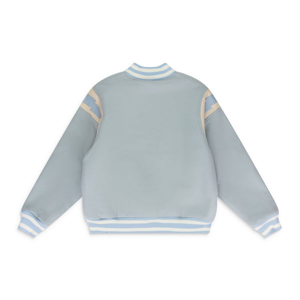 Mint Wool Lightning Varsity Jacket