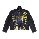 Black/Yellow Leather Racing Jacket
