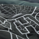 Indigo Diagonal Glass Puffer Jacket