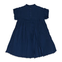 Blue Pleated Dress
