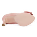 Pink Peep Toe Studded Bow Heels