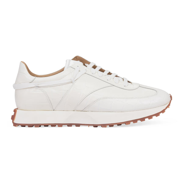 White Croc Runner Sneakers