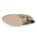 Brown And Beige Mini Diamonds Knee High Boots