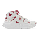 WHITE REGIS HEART PRINT HIGH-TOP SNEAKERS