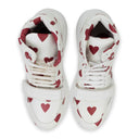 WHITE REGIS HEART PRINT HIGH-TOP SNEAKERS