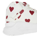 WHITE REGIS HEART PRINT HIGH-TOP SNEAKERS