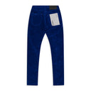 Blue Velours Flocked Skinny Jeans