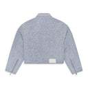 Light Indigo Cropped Textured Pearl Jacket