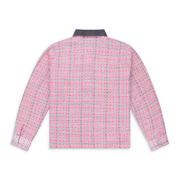 Metallic Pink Tweed Work Shirt 1