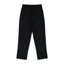 Black Double Pleated Pinstripe Trousers