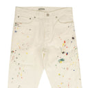 White Paint Splattered Jeans