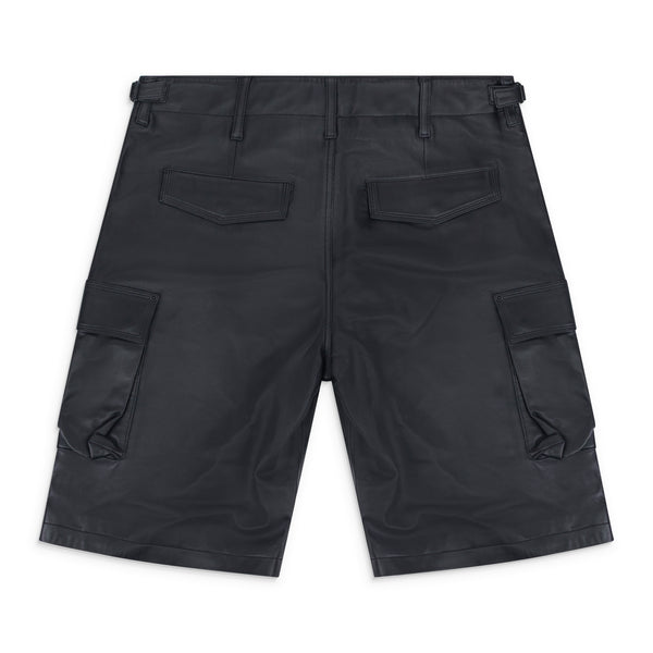 Black Beauty Leather Cargo Shorts